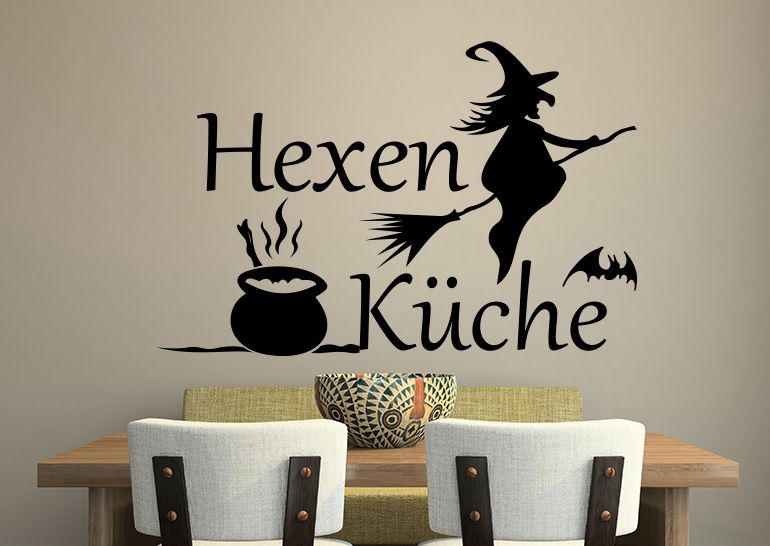 Hexenküche 2 Küche Hexen Wandtattoo Spruch Aufkleber Tattoo Folie eBay