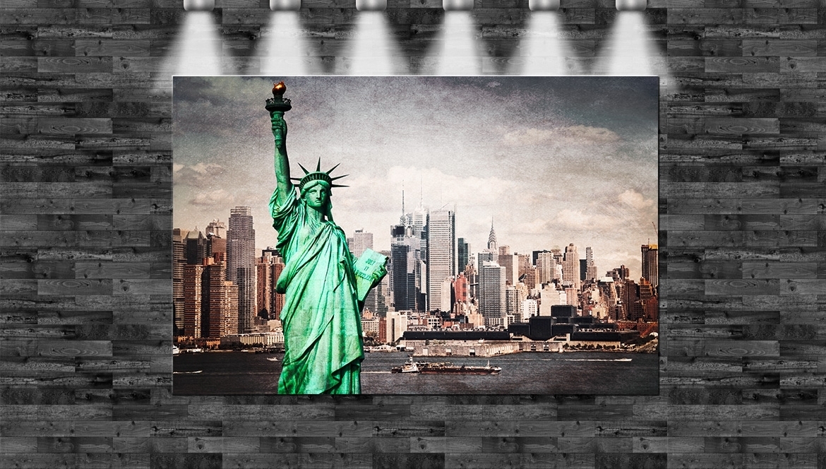 Liberty Freiheitsstatue NYC 1p Bild Bilder auf Leinwand Wandbild Poster
